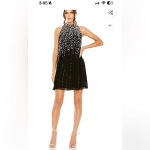Mac Duggal Black Sequin dress NWT